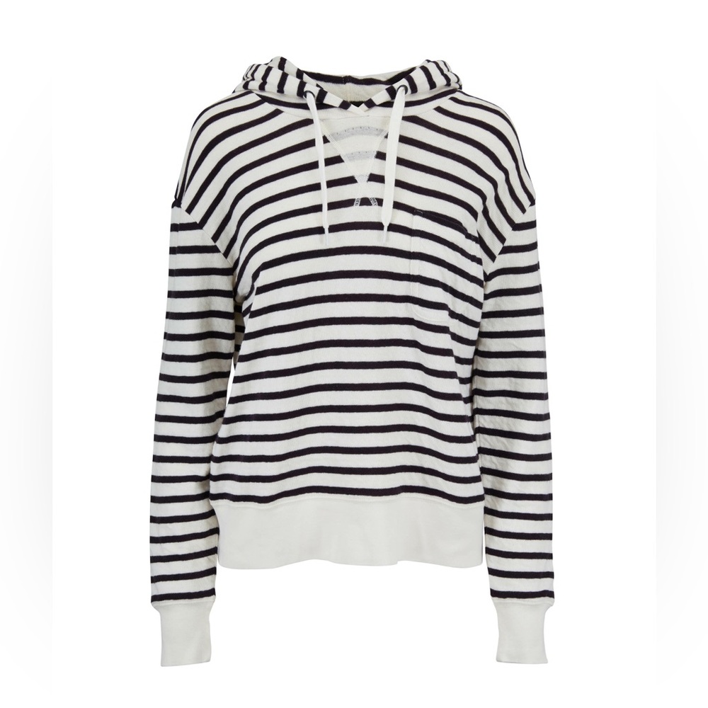 NWT Alex Mill White & Navy Striped Double Weave Hoodie
